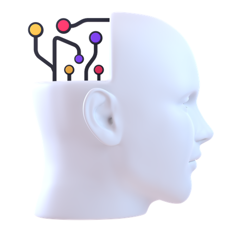 Artificial Intelligence Brain  3D Icon