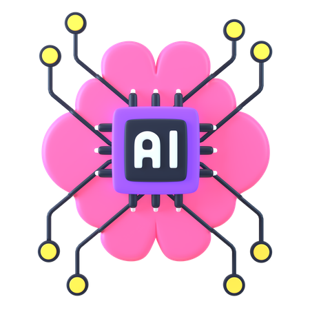 Artificial Intelligence Brain  3D Icon