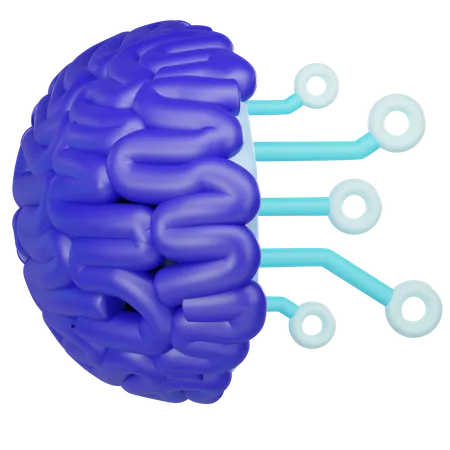 Artificial Intelligence Brain  3D Icon