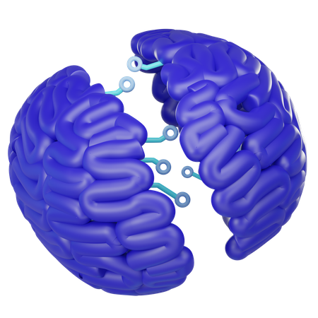 Artificial Intelligence Brain  3D Icon