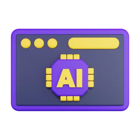 Artificial Intelligence Browser  3D Icon