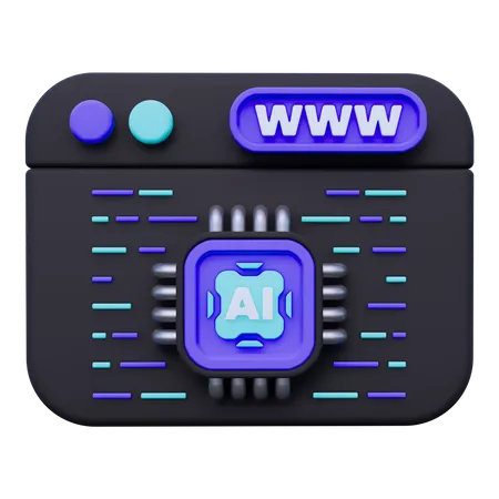 Artificial Intelligence Browser  3D Icon