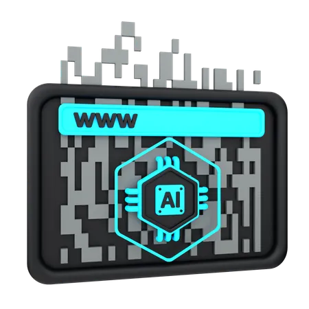 Artificial Intelligence Browser  3D Icon