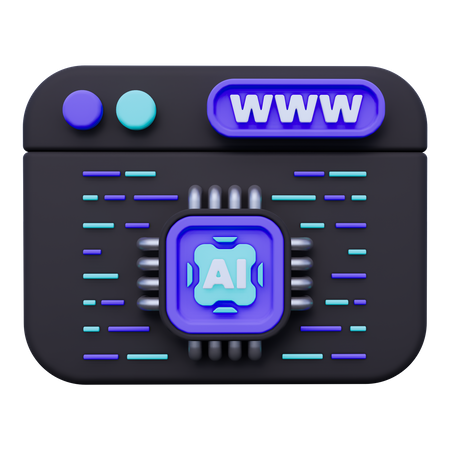 Artificial Intelligence Browser  3D Icon