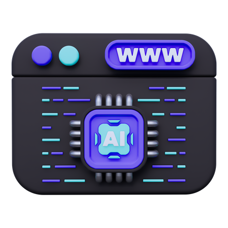Artificial Intelligence Browser  3D Icon