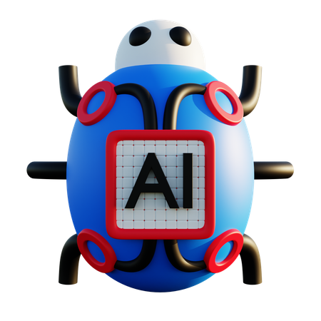 Artificial Intelligence Bug  3D Icon