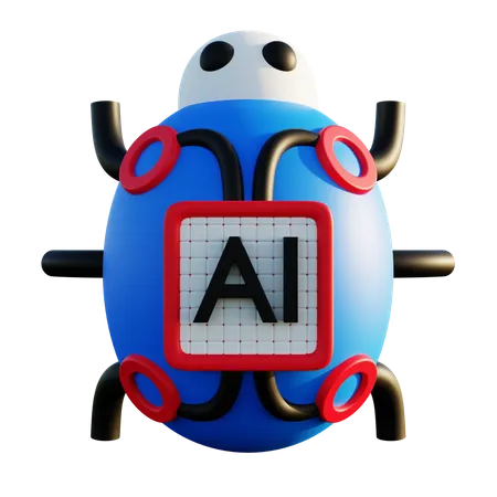 Artificial Intelligence Bug  3D Icon