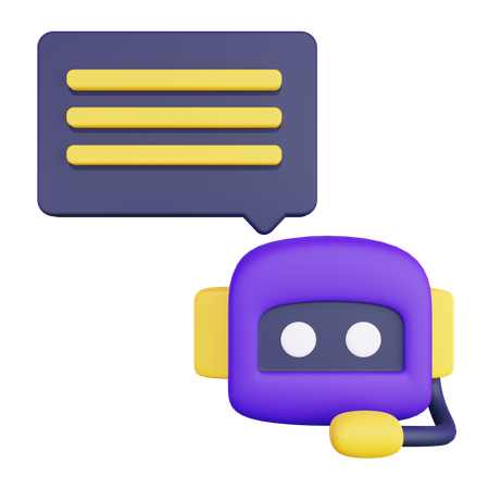 Artificial Intelligence Chatbot  3D Icon