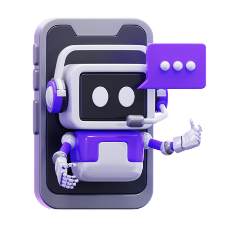 人工知能チャットボット  3D Icon