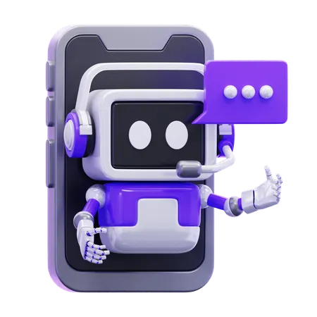 Artificial Intelligence Chatbot  3D Icon