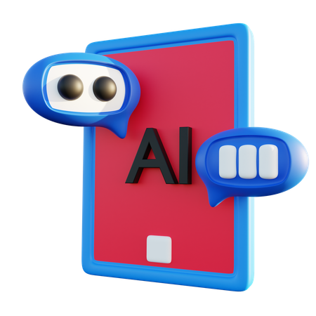 Artificial Intelligence Chatbots  3D Icon