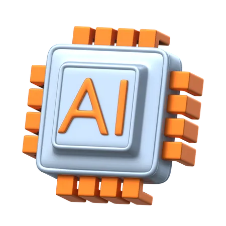 Artificial Intelligence Chip 3 D Icon Pack 3D Icon