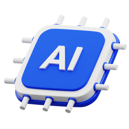 Artificial Intelligence Chip  3D Icon