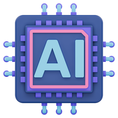 인공지능 칩 3D Icon