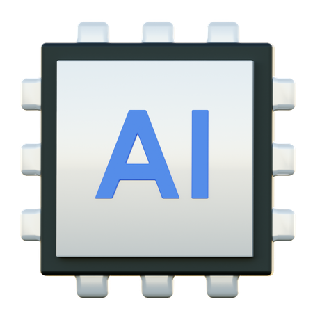 Artificial Intelligence Chip  3D Icon
