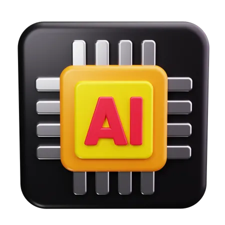 Artificial Intelligence Chip  3D Icon