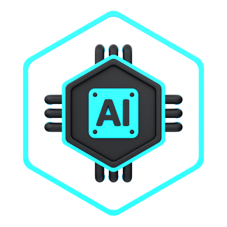 Artificial Intelligence Chip  3D Icon