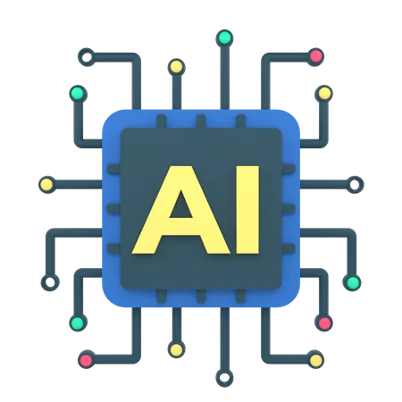 Artificial intelligence chip  3D Icon