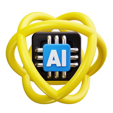 Artificial Intelligence Chip  3D Icon