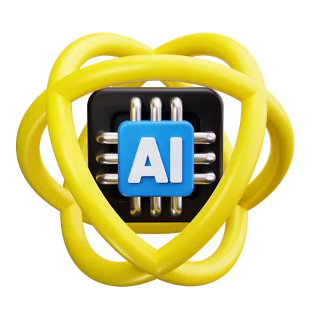 Artificial Intelligence Chip  3D Icon