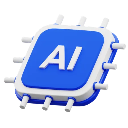 Artificial Intelligence Chip  3D Icon