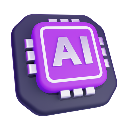 Artificial Intelligence Chip  3D Icon