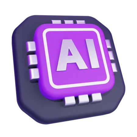 Artificial Intelligence Chip  3D Icon