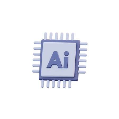 Artificial Intelligence Chip  3D Illustration