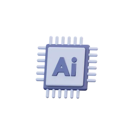 Artificial Intelligence Chip  3D Illustration