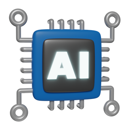 Artificial Intelligence Chip 3D Icon