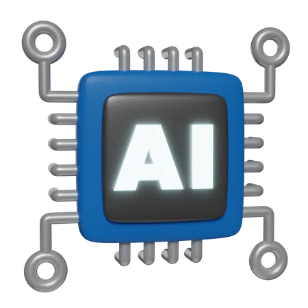 Artificial Intelligence Chip 3D Icon