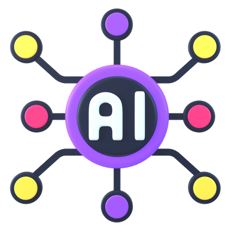 Artificial Intelligence Circuit  3D Icon