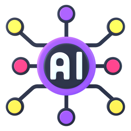 Artificial Intelligence Circuit  3D Icon