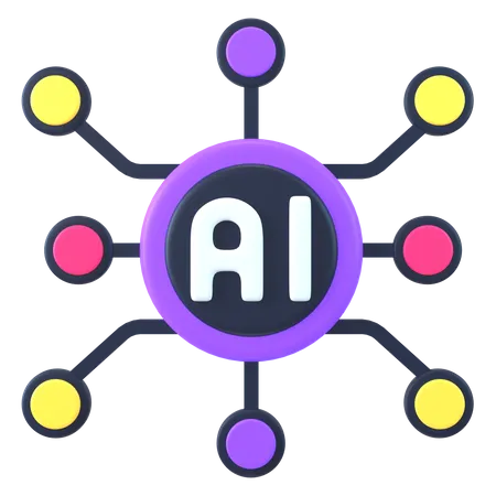 Artificial Intelligence Circuit  3D Icon