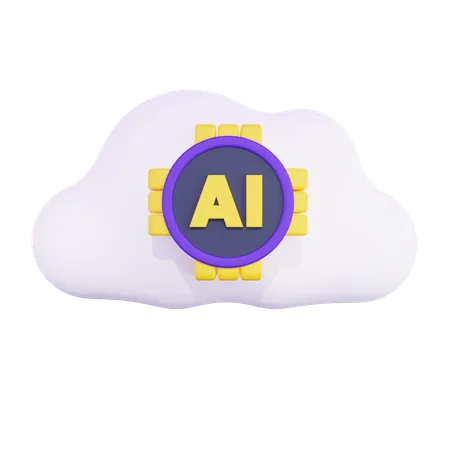 Artificial Intelligence Cloud  3D Icon