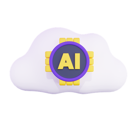 Artificial Intelligence Cloud  3D Icon