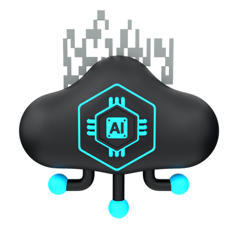 Artificial Intelligence Cloud  3D Icon