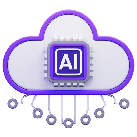 人工知能クラウドサーバー  3D Icon