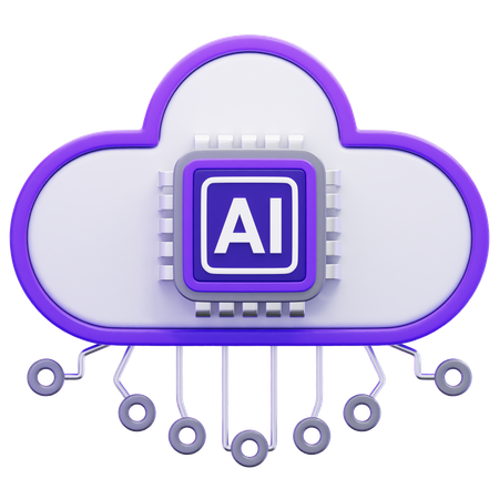 Artificial Intelligence Cloud Server  3D Icon
