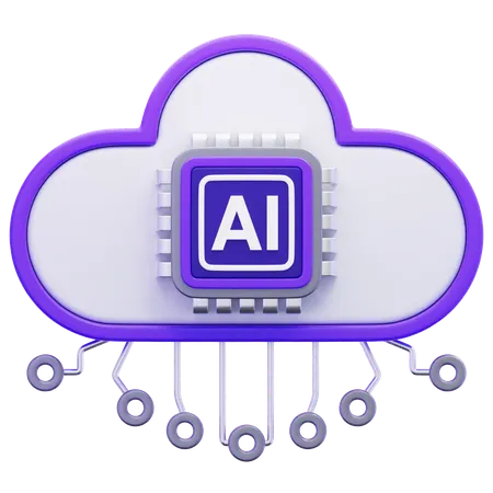 Artificial Intelligence Cloud Server  3D Icon