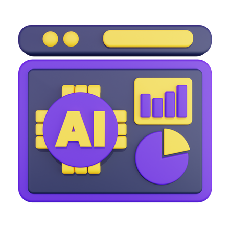Artificial Intelligence Data Analysis  3D Icon