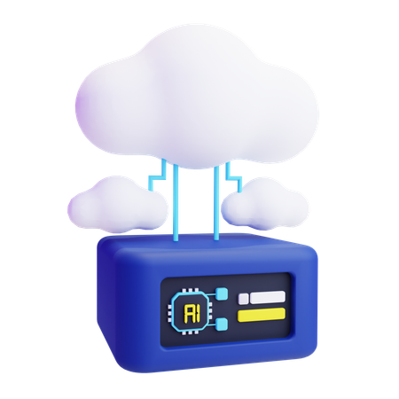 Artificial Intelligence Data Cloud  3D Icon