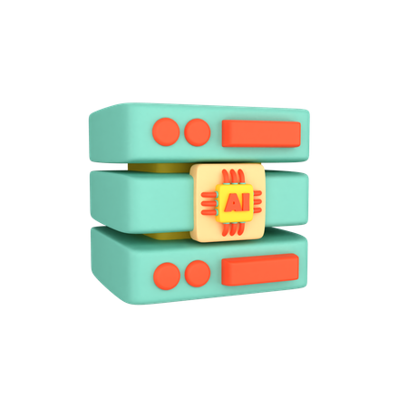 Artificial Intelligence Database  3D Icon