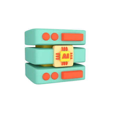 Artificial Intelligence Database  3D Icon