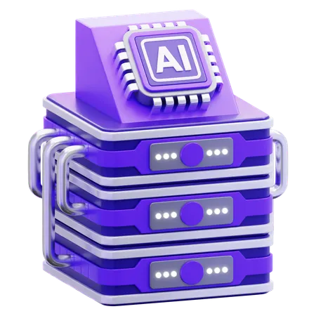 Artificial Intelligence Database Server  3D Icon