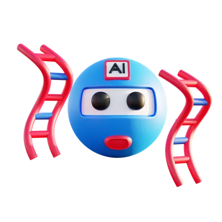 Artificial Intelligence Dna Analysis  3D Icon