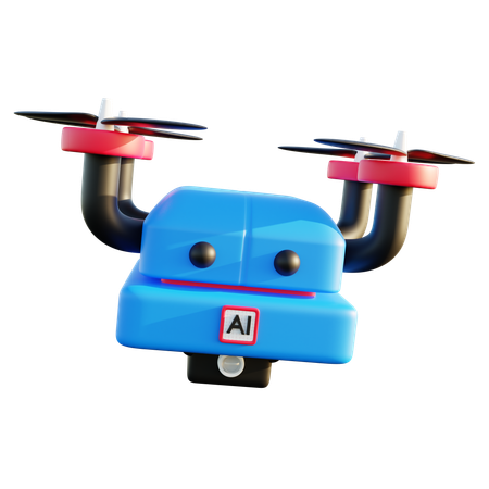 Artificial Intelligence Drone  3D Icon