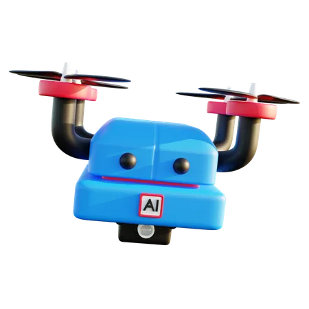 Artificial Intelligence Drone  3D Icon