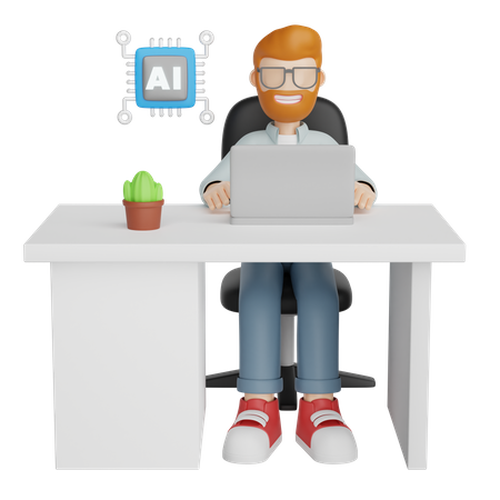 Artificial Intelligence Engineer  3D Illustration