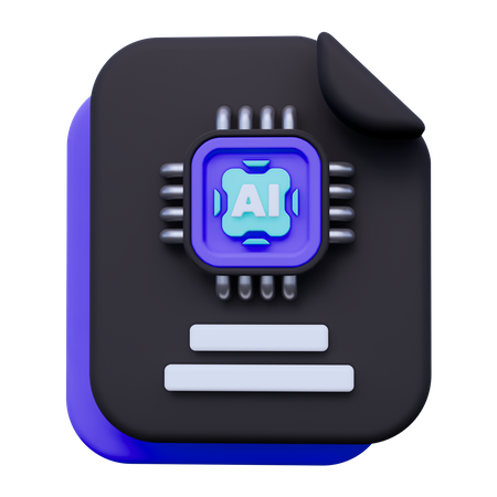 Artificial Intelligence File  3D Icon